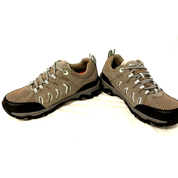 Ozark Trail Women's Taupe Black Suede Mesh Lace Up Hiker Sneakers Shoes 6.5 NEW - Picture 4 of 9